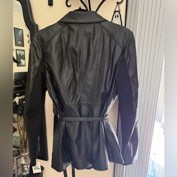 Marc New York Black Leather Jacket - Picture 2 of 6